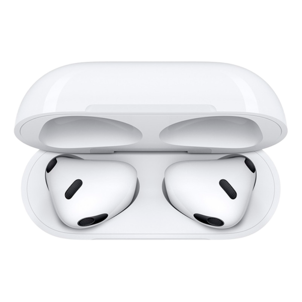 Apple AirPods 3ra Gen. con estuche de carga Lightning en caja vista superior