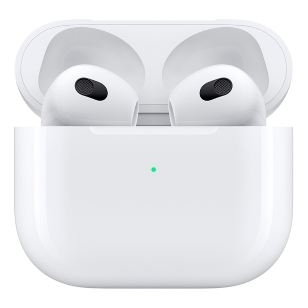 Apple AirPods 3ra Gen. con estuche de carga Lightning en caja vista frontal