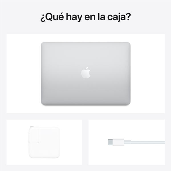 ¿Qué hay en la caja? Apple MacBook Air M1 + cargador + cable de carga.