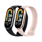 Dos Xiaomi Smart Band 8, uno negro y otro rosa