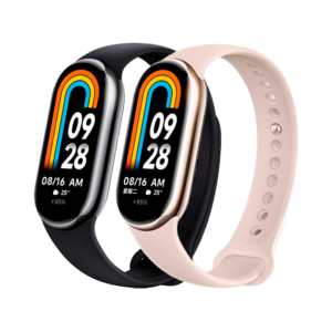 Dos Xiaomi Smart Band 8, uno negro y otro rosa