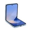Samsung Z Flip 6 color celeste, visto de frente semi plegado