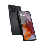 1 Motorola G75 5g negro visto de frente, y uno visto de dorso