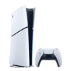 Playstation 5 más un control vista lateral.